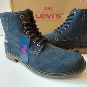 Levis Sheffield Navy Suede Leather Work Boots Mens